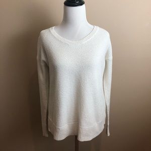 Madewell Sweater Scoop Neck Hi Low Waffle Knit C6